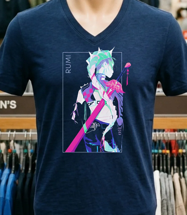 Kpop Demon Hunters Rumi Girl Crush Shirt Navy Shirt 1