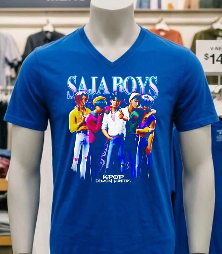 Kpop Demon Hunters Saja Boys Heartthrob Shirt - navy-shirt Kpop Demon Hunters Saja Boys Heartthrob Shirt Navy Shirt 2