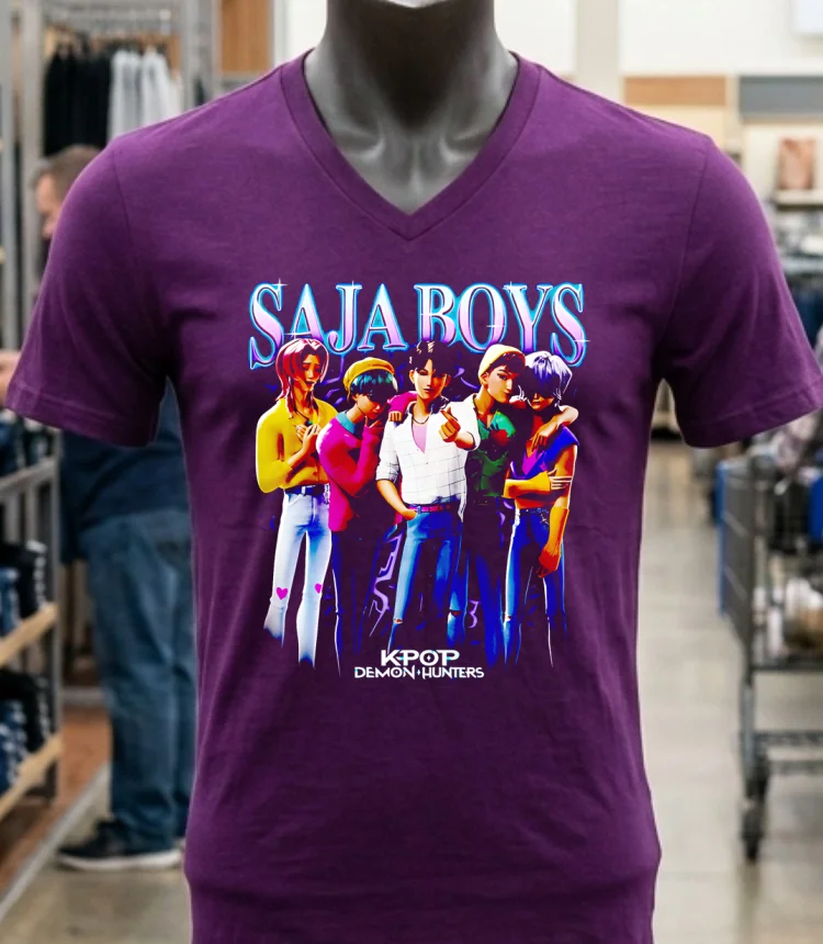 Kpop Demon Hunters Saja Boys Heartthrob Shirt - purple-shirt Kpop Demon Hunters Saja Boys Heartthrob Shirt Purple Shirt