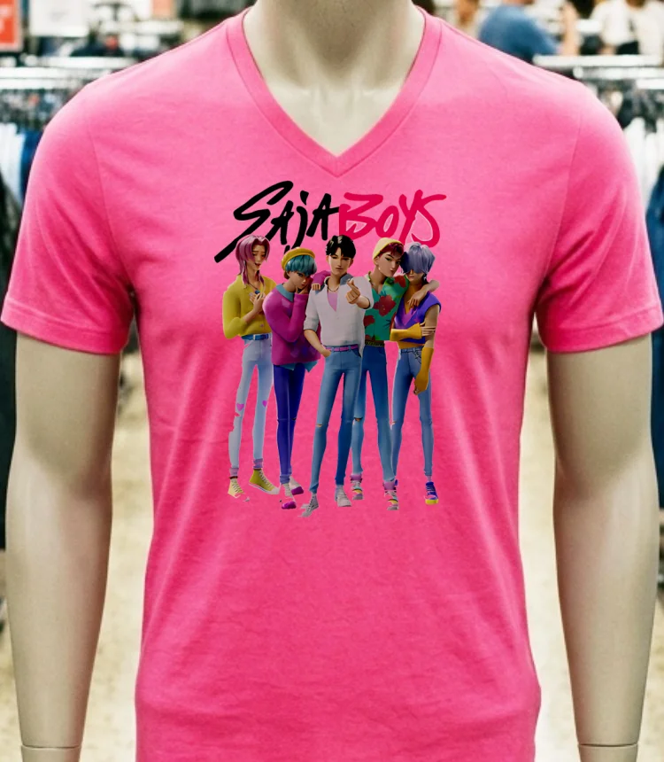 Kpop Demon Hunters Saja Boys Shirt - pink-t-shirt Kpop Demon Hunters Saja Boys Shirt Pink T Shirt