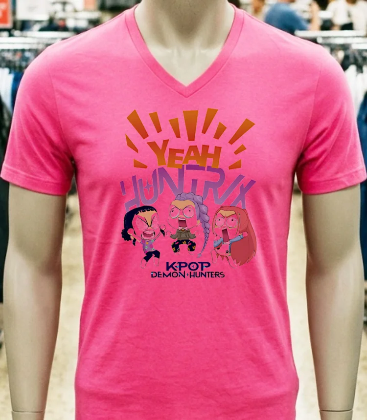 Kpop Demon Hunters Yeah Shirt - pink-t-shirt Kpop Demon Hunters Yeah Shirt Pink T Shirt