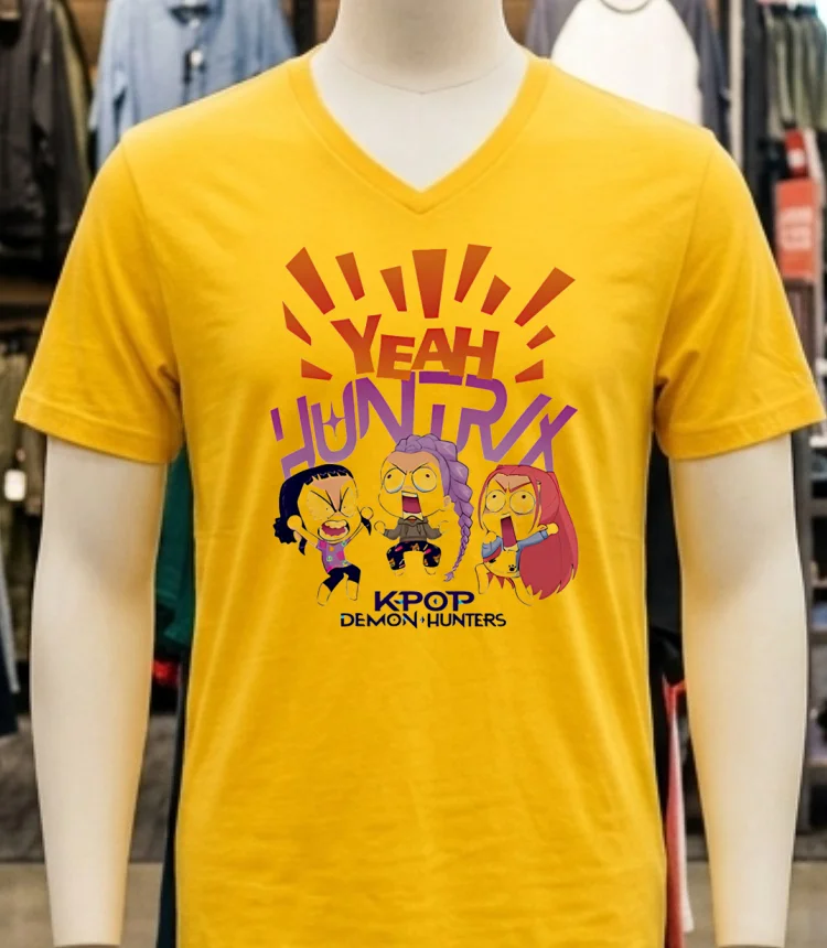 Kpop Demon Hunters Yeah Shirt - yellow-t-shirt Kpop Demon Hunters Yeah Shirt Yellow T Shirt