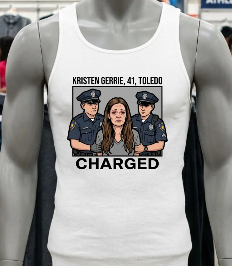Kristen Gerrie 41 Of Toledo Is Being Charged T Shirt White T Shirt 1