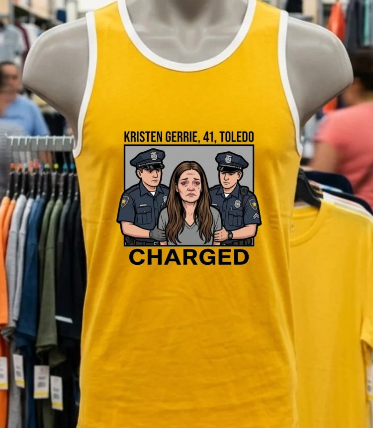 Kristen Gerrie, 41, Of Toledo, Is Being Charged T Shirt - yellow-t-shirt Kristen Gerrie 41 Of Toledo Is Being Charged T Shirt Yellow T Shirt