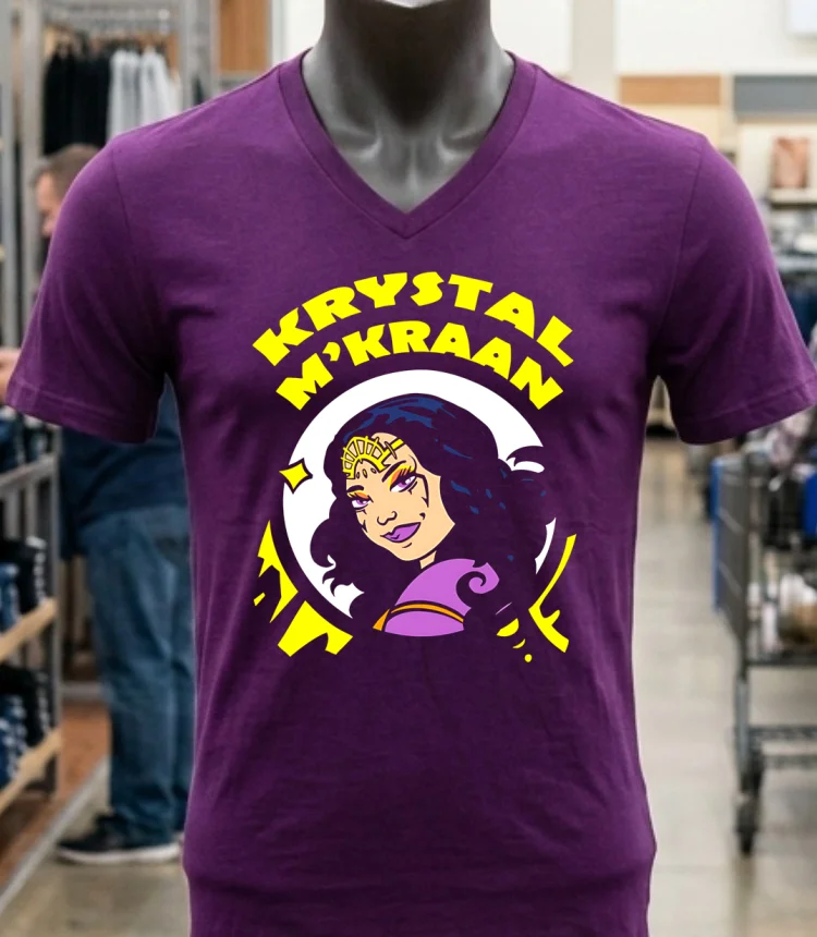 Krystal Mkraan Cartoon Shirt Purple Shirt
