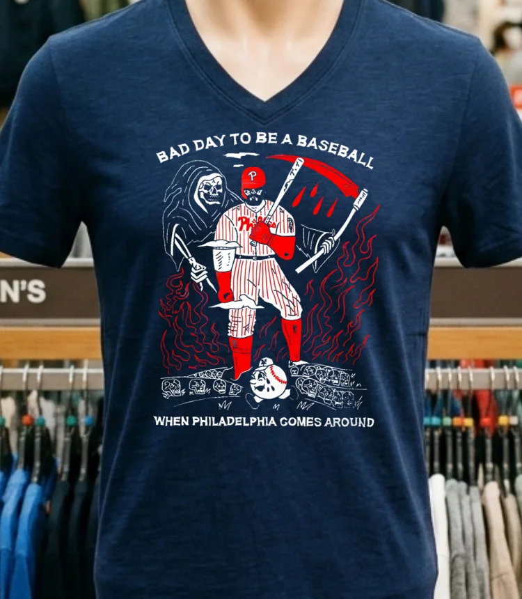 Kyle Schwarber Bad Day To Be A Baseball When Philadelphia Comes Around Shirt - navy-shirt Kyle Schwarber Bad Day To Be A Baseball When Philadelphia Comes Around Shirt Navy Shirt 1