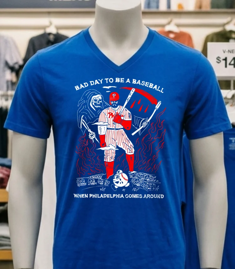 Kyle Schwarber Bad Day To Be A Baseball When Philadelphia Comes Around Shirt - navy-shirt Kyle Schwarber Bad Day To Be A Baseball When Philadelphia Comes Around Shirt Navy Shirt 2