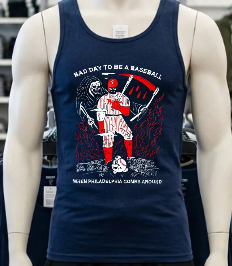 Kyle Schwarber Bad Day To Be A Baseball When Philadelphia Comes Around Shirt - navy-shirt Kyle Schwarber Bad Day To Be A Baseball When Philadelphia Comes Around Shirt Navy Shirt