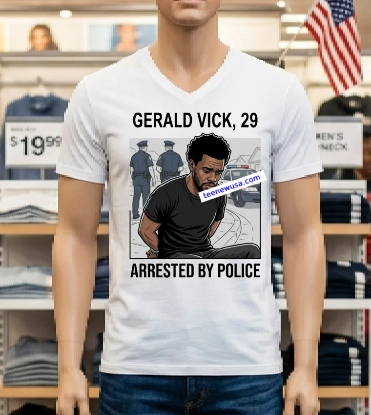 Lagerald Vick, 29, Was Arrested By Police T Shirt - white-t-shirt Lagerald Vick 29 Was Arrested By Police T Shirt White T Shirt