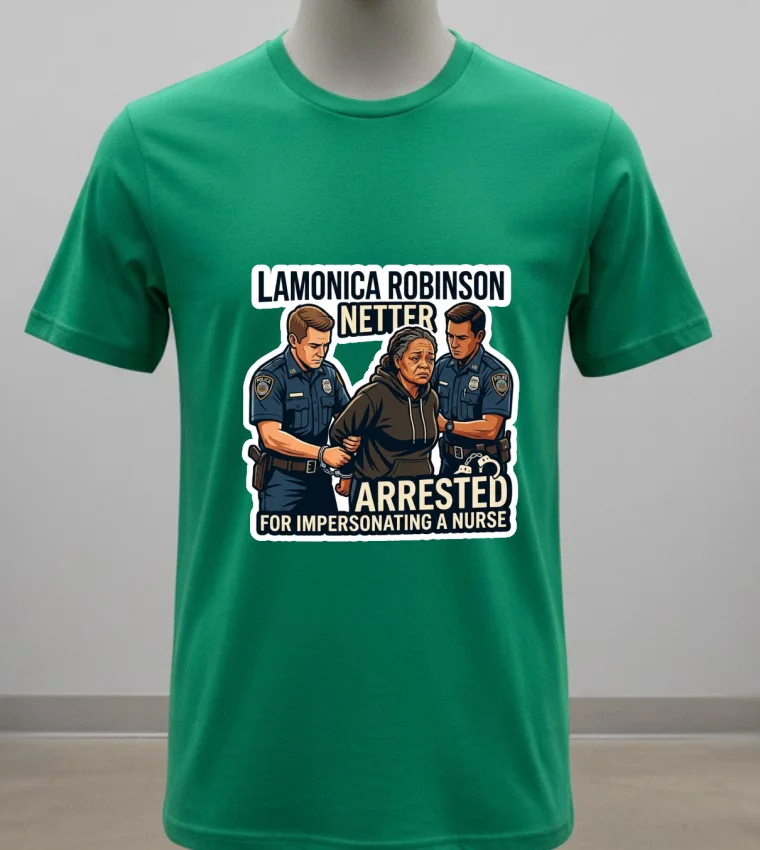 Lamonica Robinson Netter Was Arrested By Police For Impersonating A Nurse T Shirt - green-shirt Lamonica Robinson Netter Was Arrested By Police For Impersonating A Nurse T Shirt Green Shirt