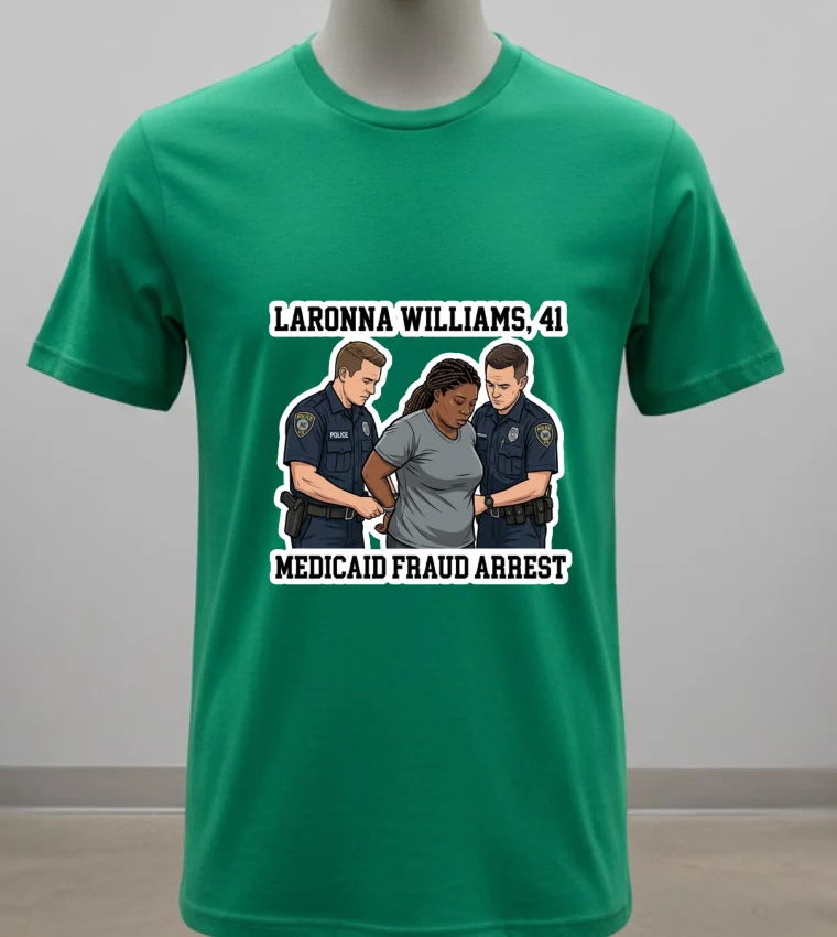 Laronna Williams 41 Was Arrested By Police For Alleged Medicaid Fraud T Shirt Green Shirt