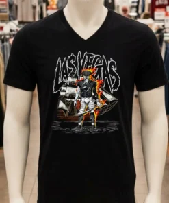 Las Vegas Football Pirate Skeleton Shirt Balck Shirt