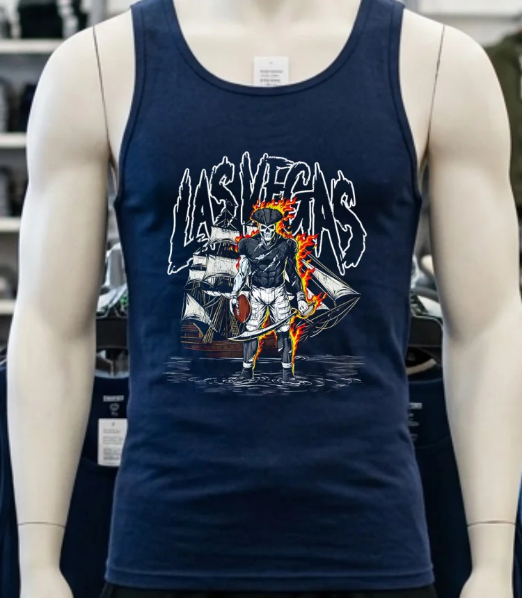 Las Vegas Football Pirate Skeleton Shirt - navy-shirt Las Vegas Football Pirate Skeleton Shirt Navy Shirt