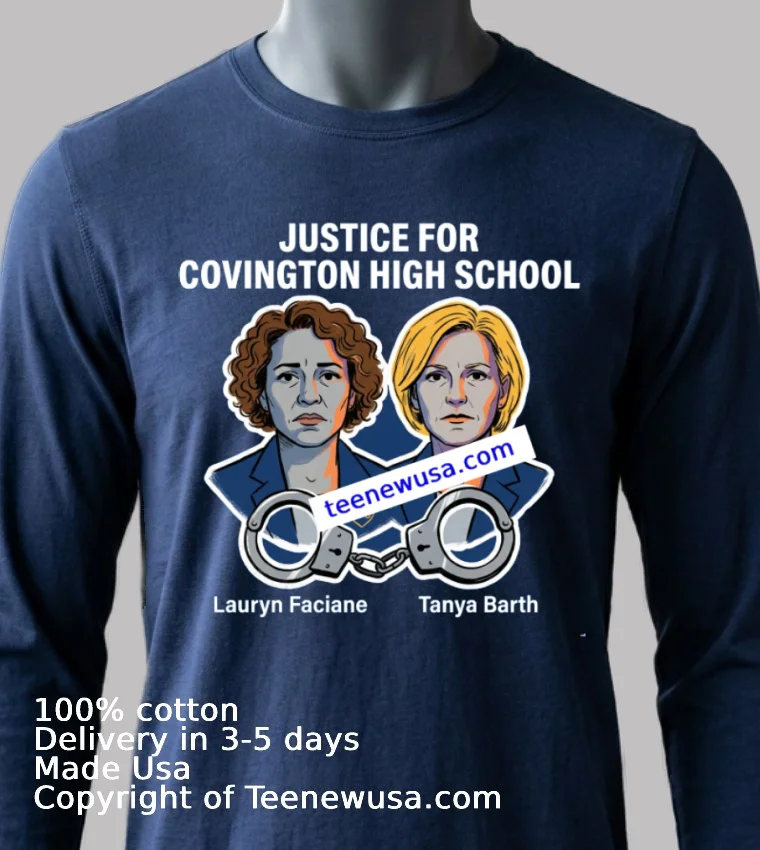 Lauryn Faciane And Tanya Barth Of Covington High School Have Been Arrested T Shirt (1) - navy-shirt Lauryn Faciane And Tanya Barth Of Covington High School Have Been Arrested T Shirt 1 Navy Shirt