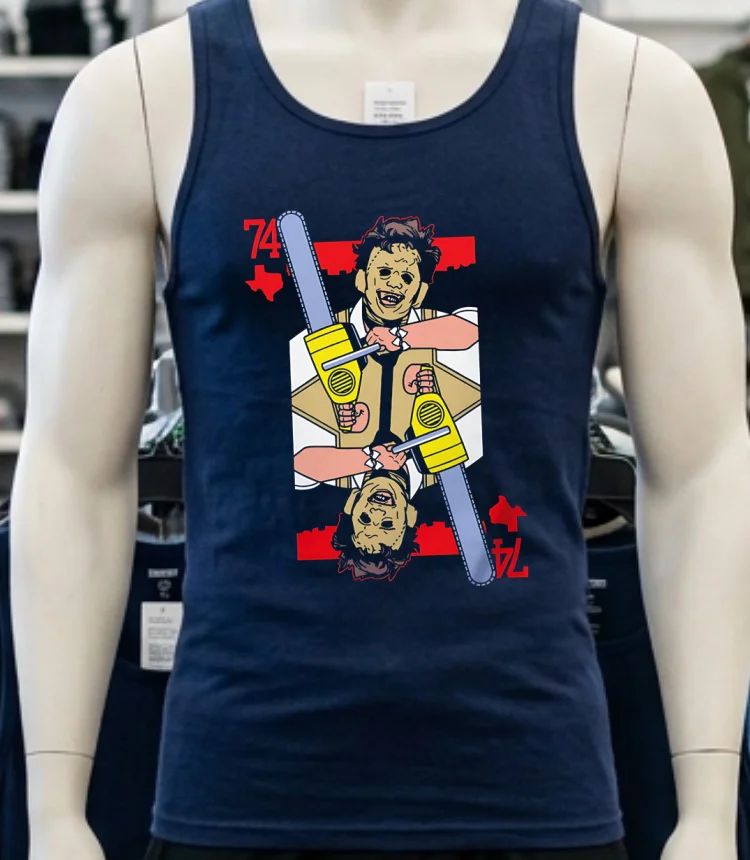 Leatherface 74 Horror Halloween Shirt - navy-shirt Leatherface 74 Horror Halloween Shirt Navy Shirt