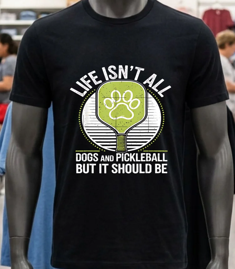 Life Isn T All Dogs And Pickleball But It Should Be Shirt - balck-shirt Life Isnt All Dogs And Pickleball But It Should Be Shirt Balck Shirt