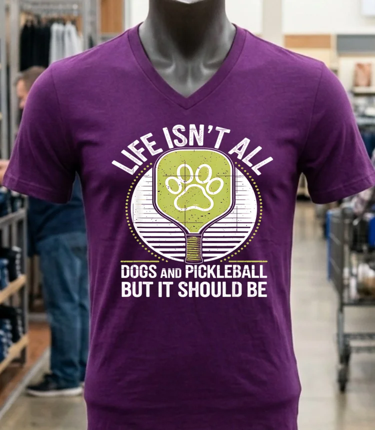 Life Isn T All Dogs And Pickleball But It Should Be Shirt - purple-shirt Life Isnt All Dogs And Pickleball But It Should Be Shirt Purple Shirt 1