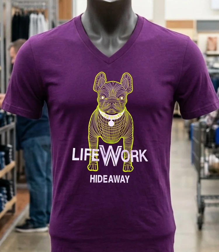 Lifework Hideaway Dog Shirt - purple-shirt Lifework Hideaway Dog Shirt Purple Shirt 1