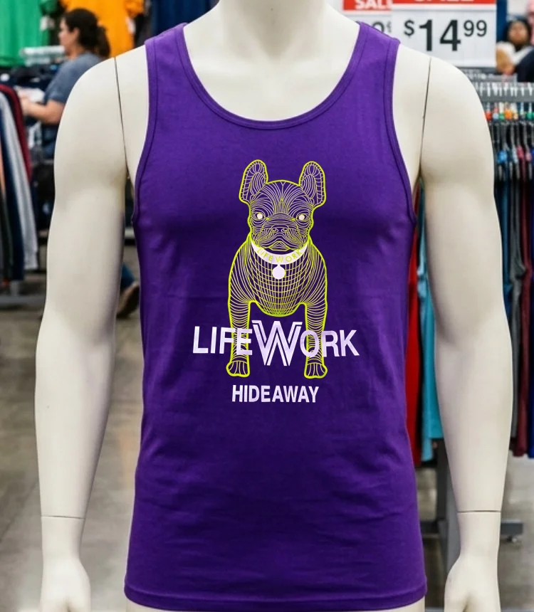 Lifework Hideaway Dog Shirt - purple-shirt Lifework Hideaway Dog Shirt Purple Shirt
