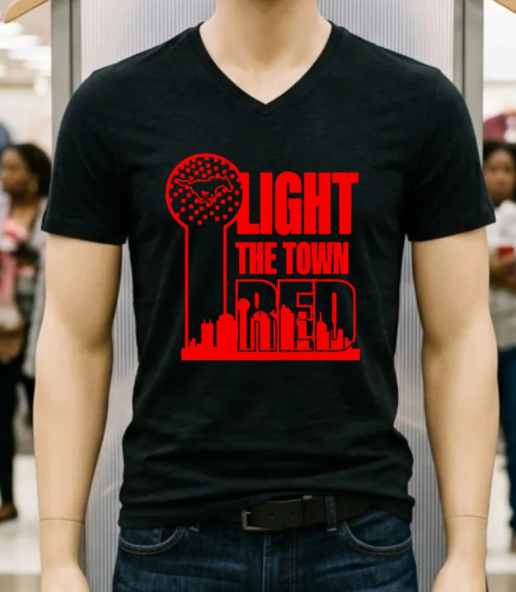 Light The Town Red Smu Mustangs Shirt Balck Shirt 2