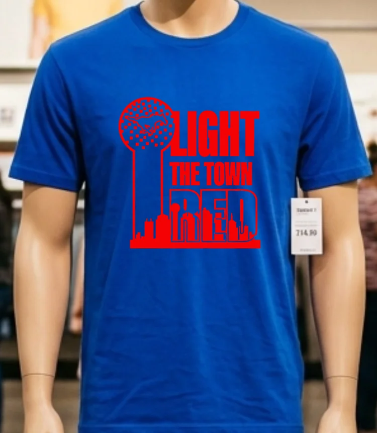 Light The Town Red Smu Mustangs Shirt - blue-shirt Light The Town Red Smu Mustangs Shirt Blue Shirt