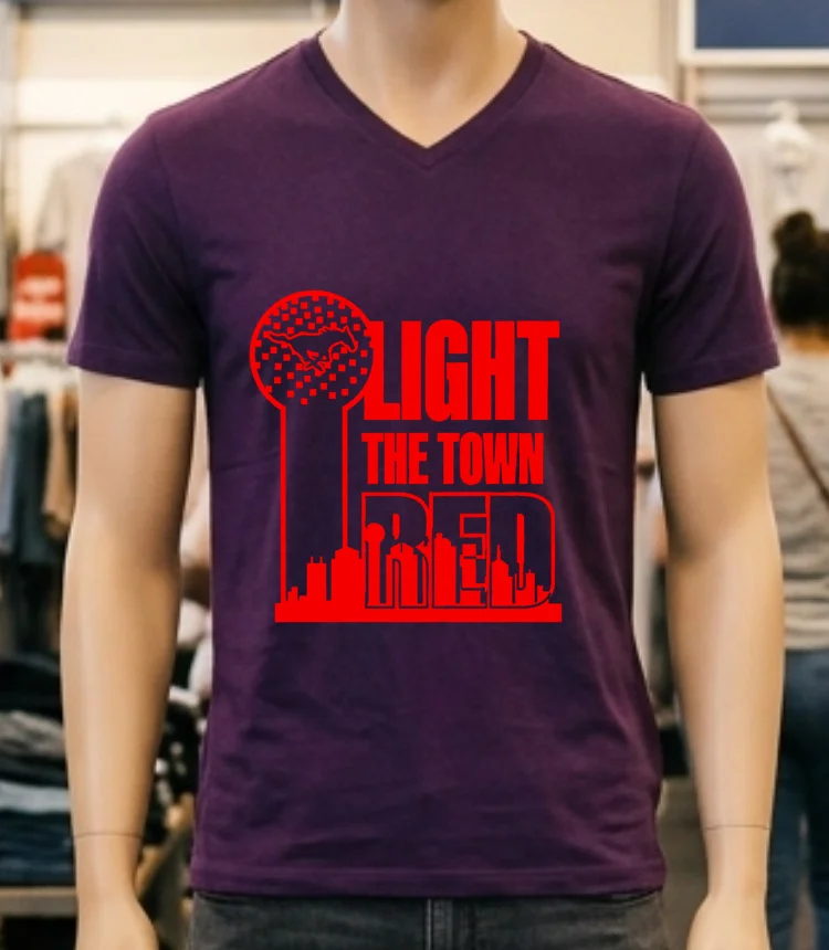 Light The Town Red Smu Mustangs Shirt - purple-shirt Light The Town Red Smu Mustangs Shirt Purple Shirt