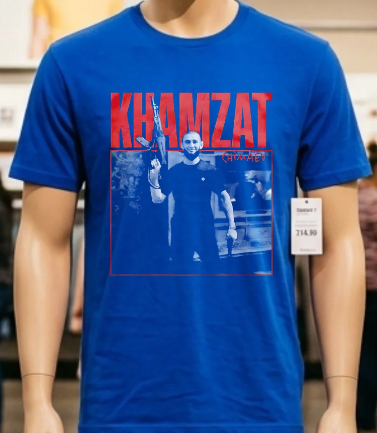 Limited Khamzat Chimaev Guns Shirt Blue Shirt