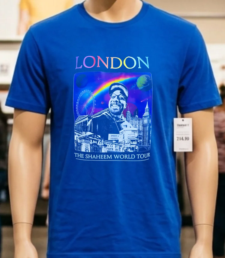 London The Shaheem World Tour Coldplay Wembley Shirt Blue Shirt