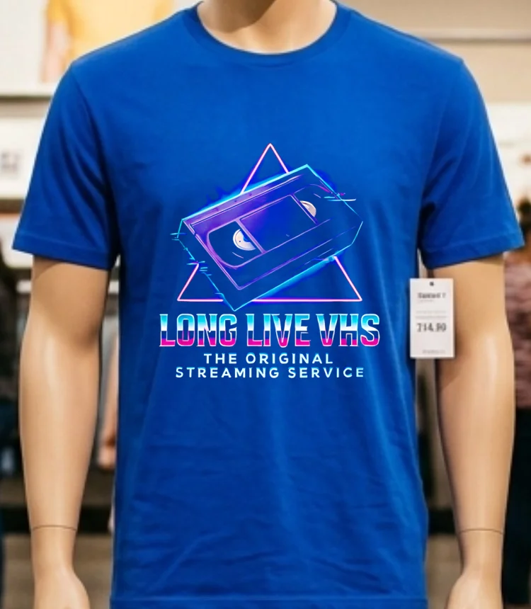 Long Live Vhs The Original Streaming Service Shirt - blue-shirt Long Live Vhs The Original Streaming Service Shirt Blue Shirt