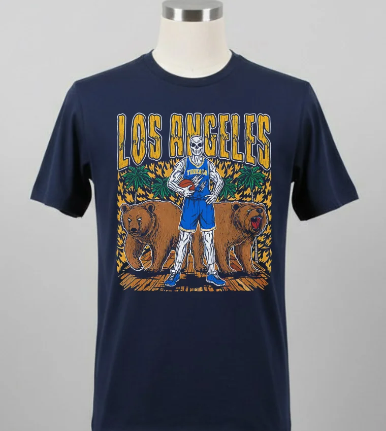 Los Angeles Bears Basketball Skeleton Shirt - balck-shirt Los Angeles Bears Basketball Skeleton Shirt Balck Shirt 1