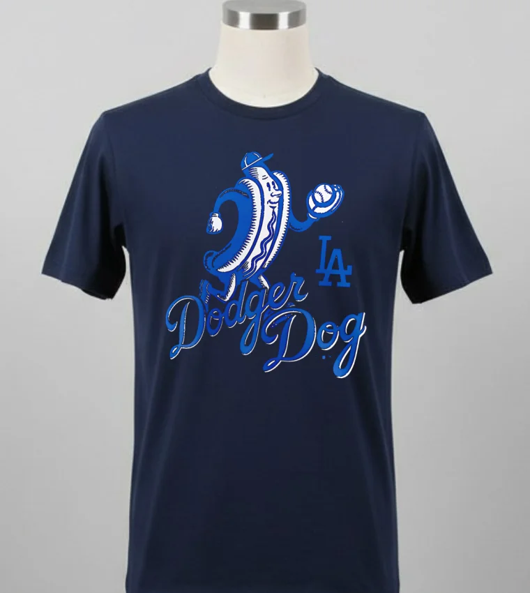 Los Angeles Dodgers Hot Dog Shirt Balck Shirt 1