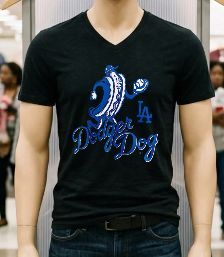 Los Angeles Dodgers Hot Dog Shirt Balck Shirt 2