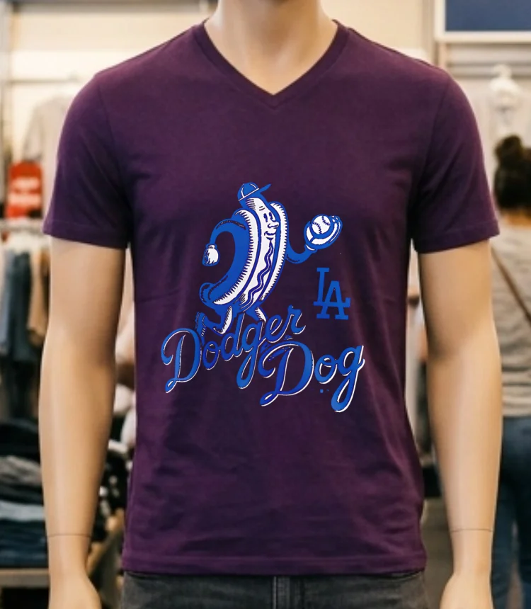 Los Angeles Dodgers Hot Dog Shirt - purple-shirt Los Angeles Dodgers Hot Dog Shirt Purple Shirt