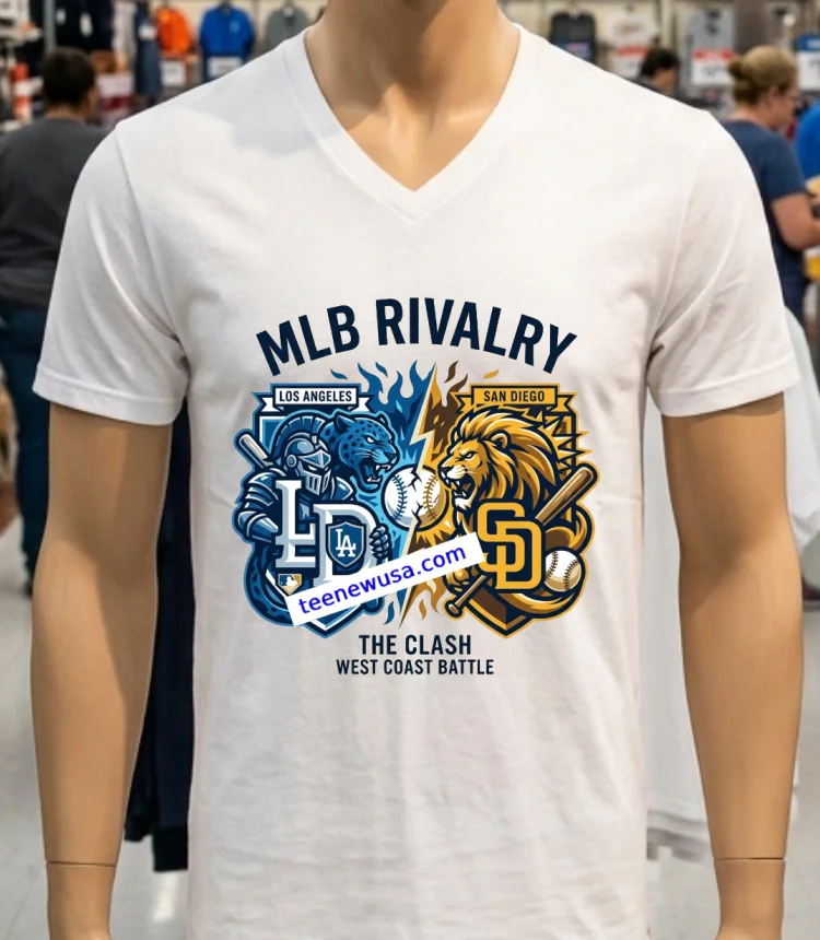 Los Angeles Dodgers Vs San Diego Padres Mlb All Star Sport T Shirt - white-t-shirt Los Angeles Dodgers Vs San Diego Padres Mlb All Star Sport T Shirt White T Shirt 3