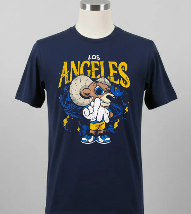 Los Angeles Rams Mascot Studium Cute Retro Shirt Balck Shirt 1