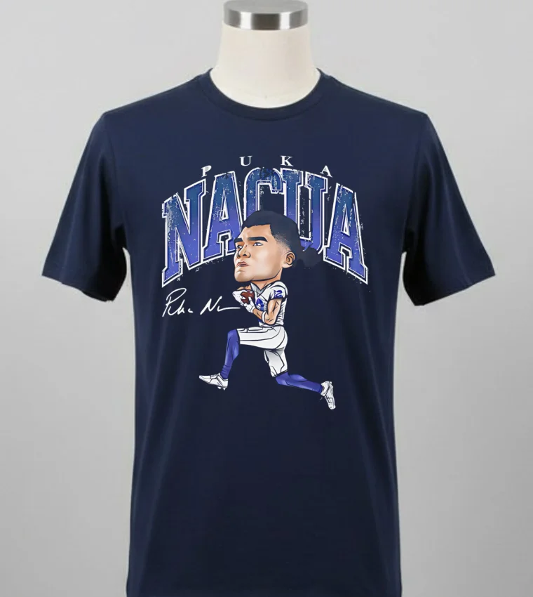 Los Angeles Rams Puka Nacua Cartoon Signature Shirt Balck Shirt 1