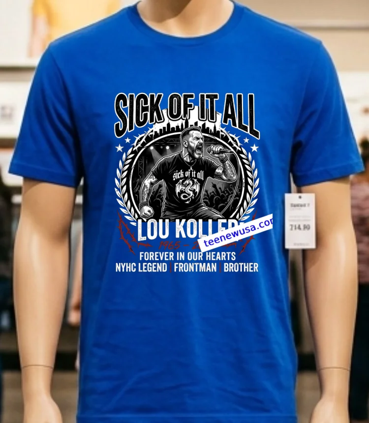 Lou Koller Forever In Our Hearts T Shirt - blue-shirt Lou Koller Forever In Our Hearts T Shirt Blue Shirt