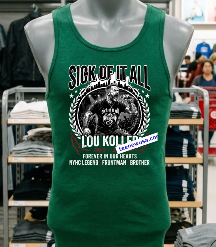 Lou Koller Forever In Our Hearts T Shirt - green-shirt Lou Koller Forever In Our Hearts T Shirt Green Shirt