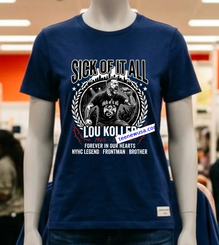 Lou Koller Forever In Our Hearts T Shirt - navy-shirt Lou Koller Forever In Our Hearts T Shirt Navy Shirt