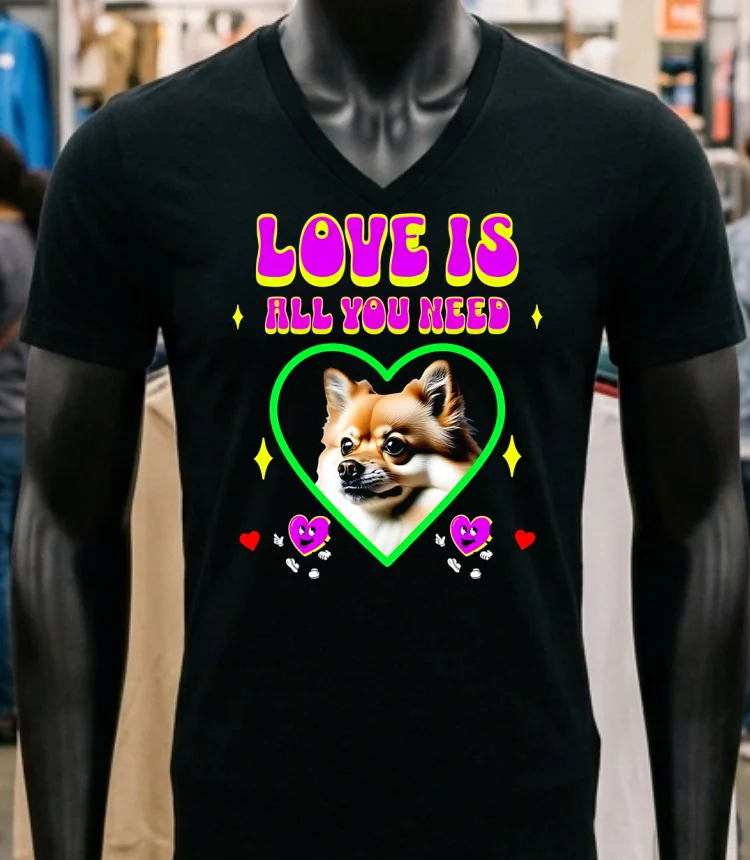 Love Is All You Need Pomeranian Dog Shirt - balck-shirt Love Is All You Need Pomeranian Dog Shirt Balck Shirt 1