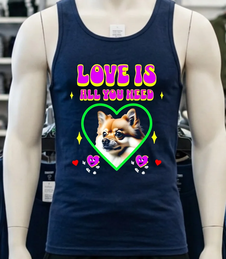 Love Is All You Need Pomeranian Dog Shirt - navy-shirt Love Is All You Need Pomeranian Dog Shirt Navy Shirt