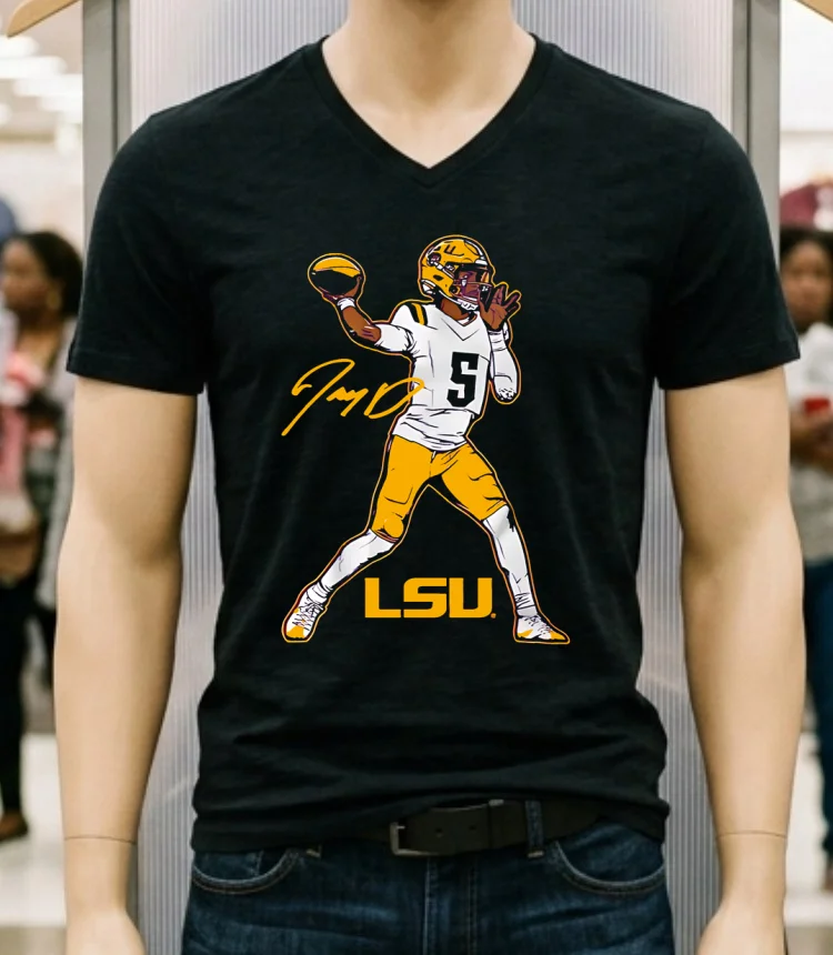 Lsu Football Jayden Daniels Superstar Pose Signature Style Shirt - balck-shirt Lsu Football Jayden Daniels Superstar Pose Signature Style Shirt Balck Shirt 2