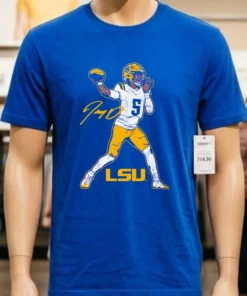 Lsu Football Jayden Daniels Superstar Pose Signature Style Shirt