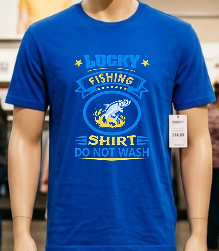 Lucky Fishing Shirt Do Not Wash Shirt - blue-shirt Lucky Fishing Shirt Do Not Wash Shirt Blue Shirt