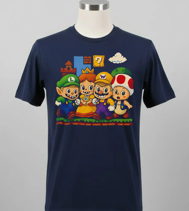 Luigi Labubu And Friends Video Game Yoshi Peach Mario Shirt - balck-shirt Luigi Labubu And Friends Video Game Yoshi Peach Mario Shirt Balck Shirt 1