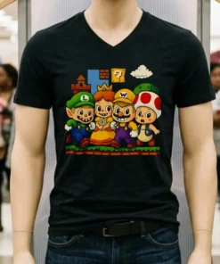 Luigi Labubu And Friends Video Game Yoshi Peach Mario Shirt