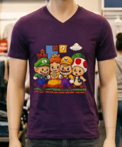 Luigi Labubu And Friends Video Game Yoshi Peach Mario Shirt
