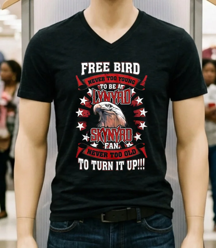 Lynyrd Skynyrd Free Bird To Turn It Up Shirt Balck Shirt 2