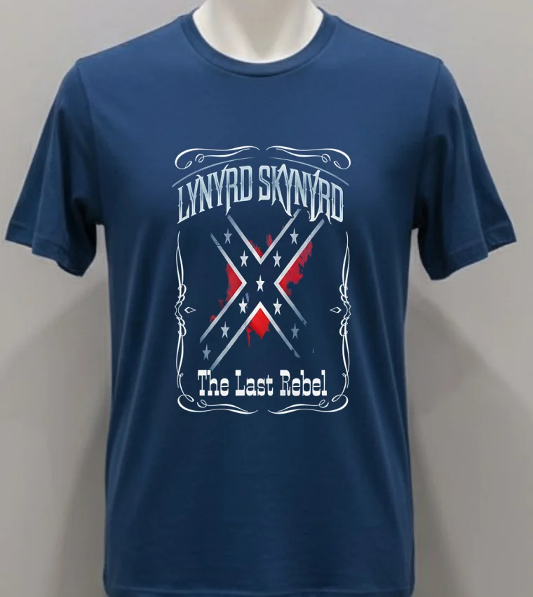 Lynyrd Skynyrd The Last Rebel Shirt Navy Shirt 1