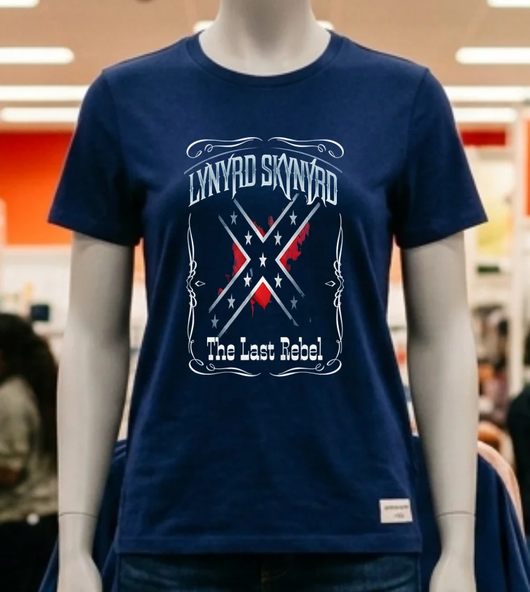 Lynyrd Skynyrd The Last Rebel Shirt - navy-shirt Lynyrd Skynyrd The Last Rebel Shirt Navy Shirt 2